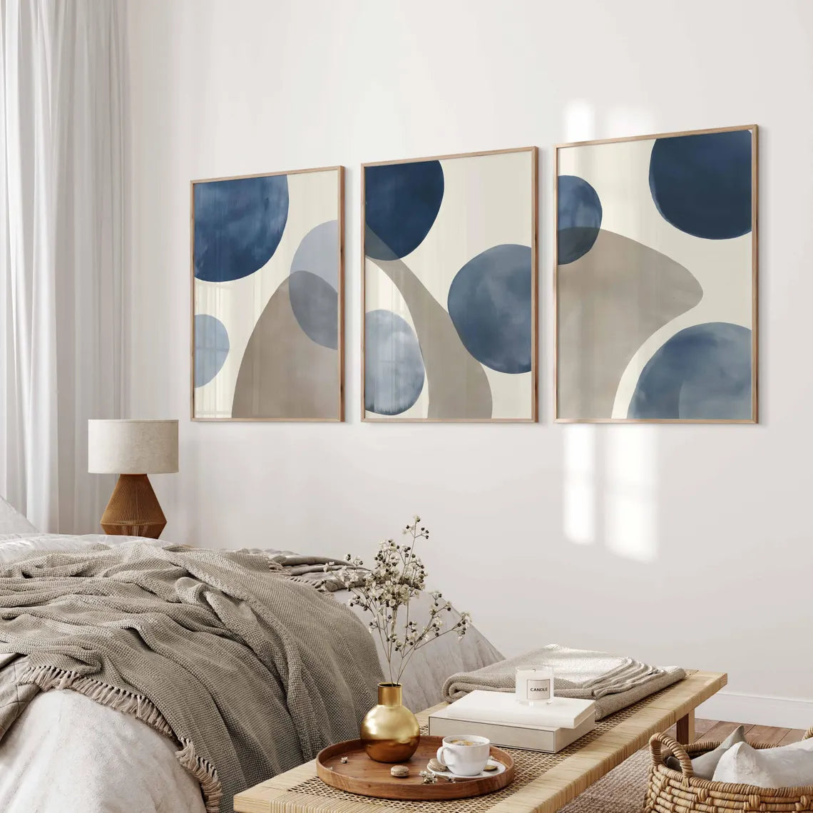 Set de 3 Círculos Azul Marino Beige