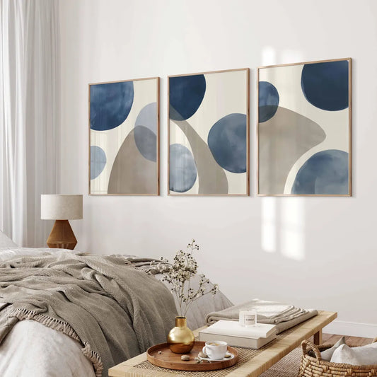 Set de 3 Círculos Azul Marino Beige