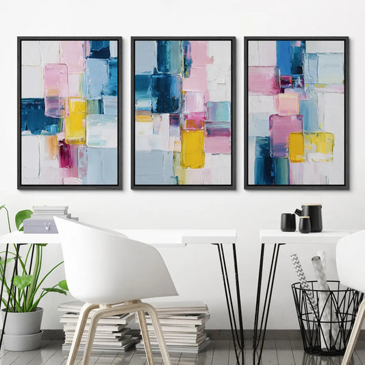 Set de 3 Abstracto Colores Vivos