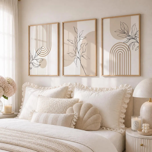 Set de 3 Arcos Beige Líneas