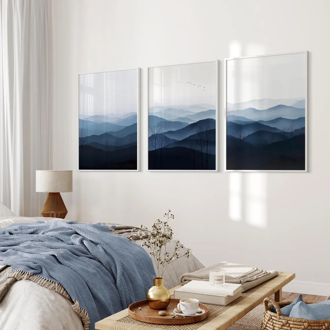 Set de 3 Montañas Azul Índigo