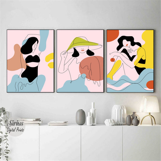 Set de 3 Mujeres Abstracto #2
