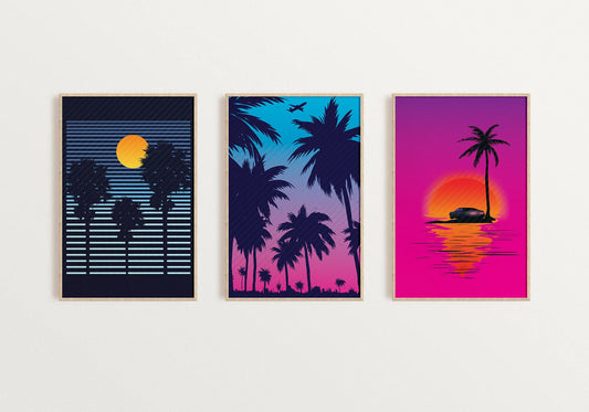 Set de 3 Tropical 80s