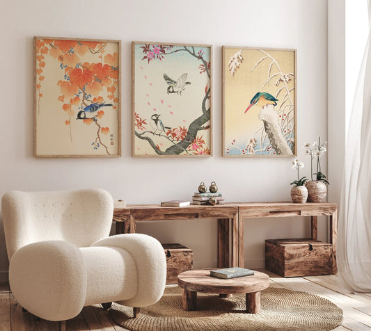 Set de 3 Pájaros Japonés