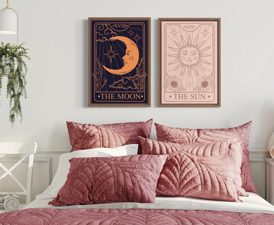 Set de 2 Luna y Sol estilo Tarot