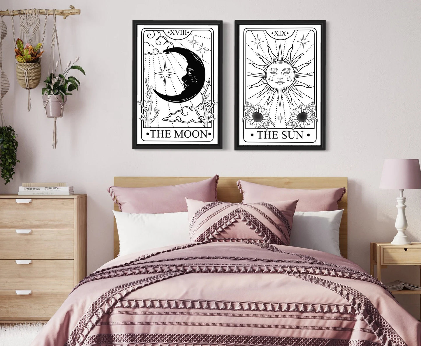 Set de 2 Luna y Sol estilo Tarot #2
