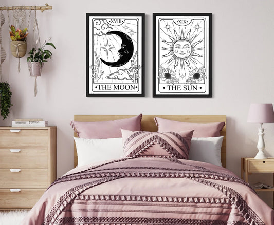 Set de 2 Luna y Sol estilo Tarot #2