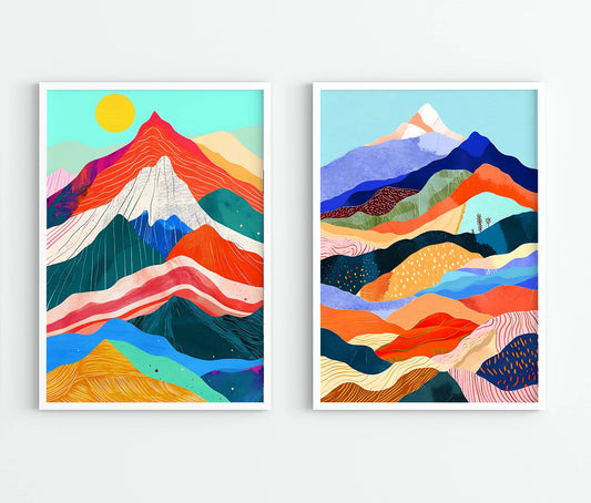 Set de 2 Montaña Colorida