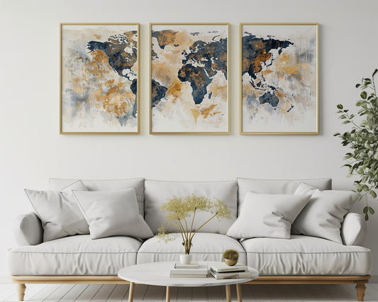 Set de 3 Mapa Mundo #1