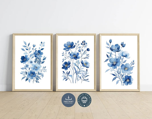 Set de 3 Flores Azules