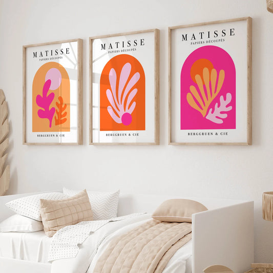 Set de 3 Matisse Naranja y Rosa