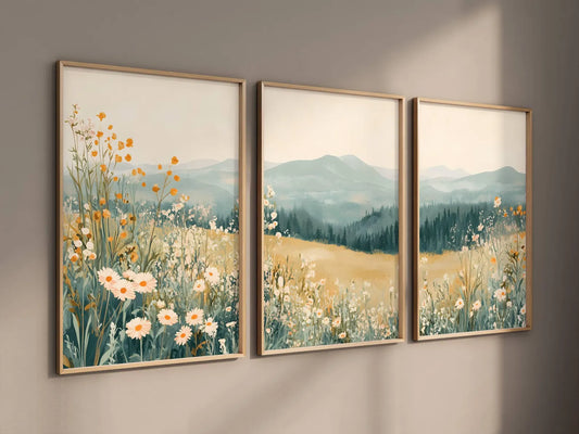 Set de 3 Flores y Montaña