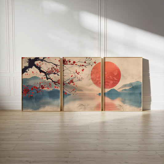 Set de 3 Atardecer Japonés