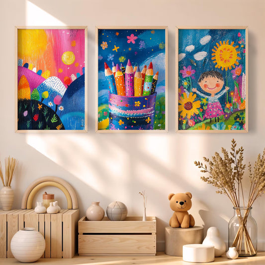Set de 3 Colorido Infantil