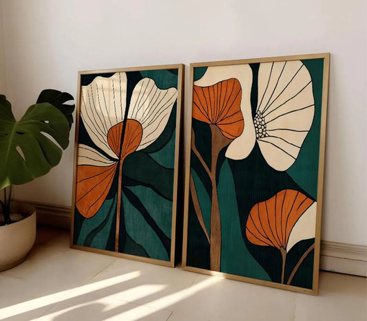 Set de 2 Abstracto Floral