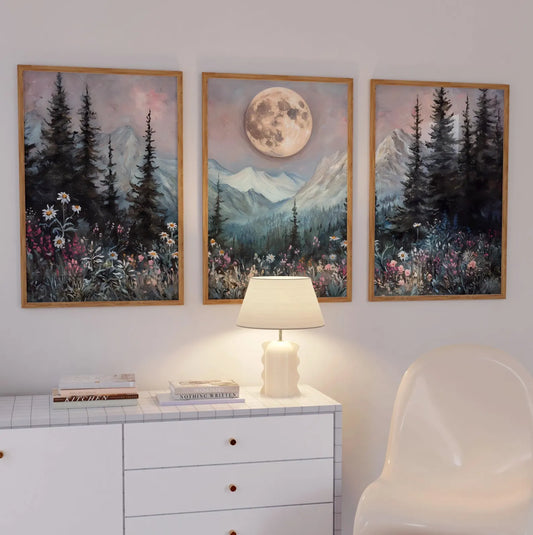 Set de 3 Luna y Montaña