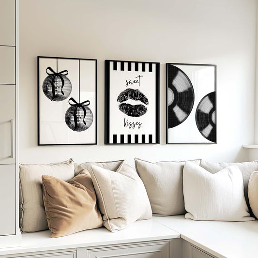 Set de 3 Retro Black and White