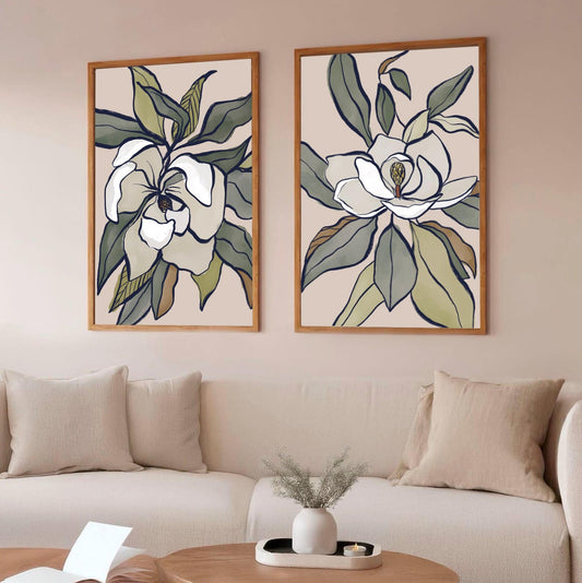 Set de 2 Flor Magnolias
