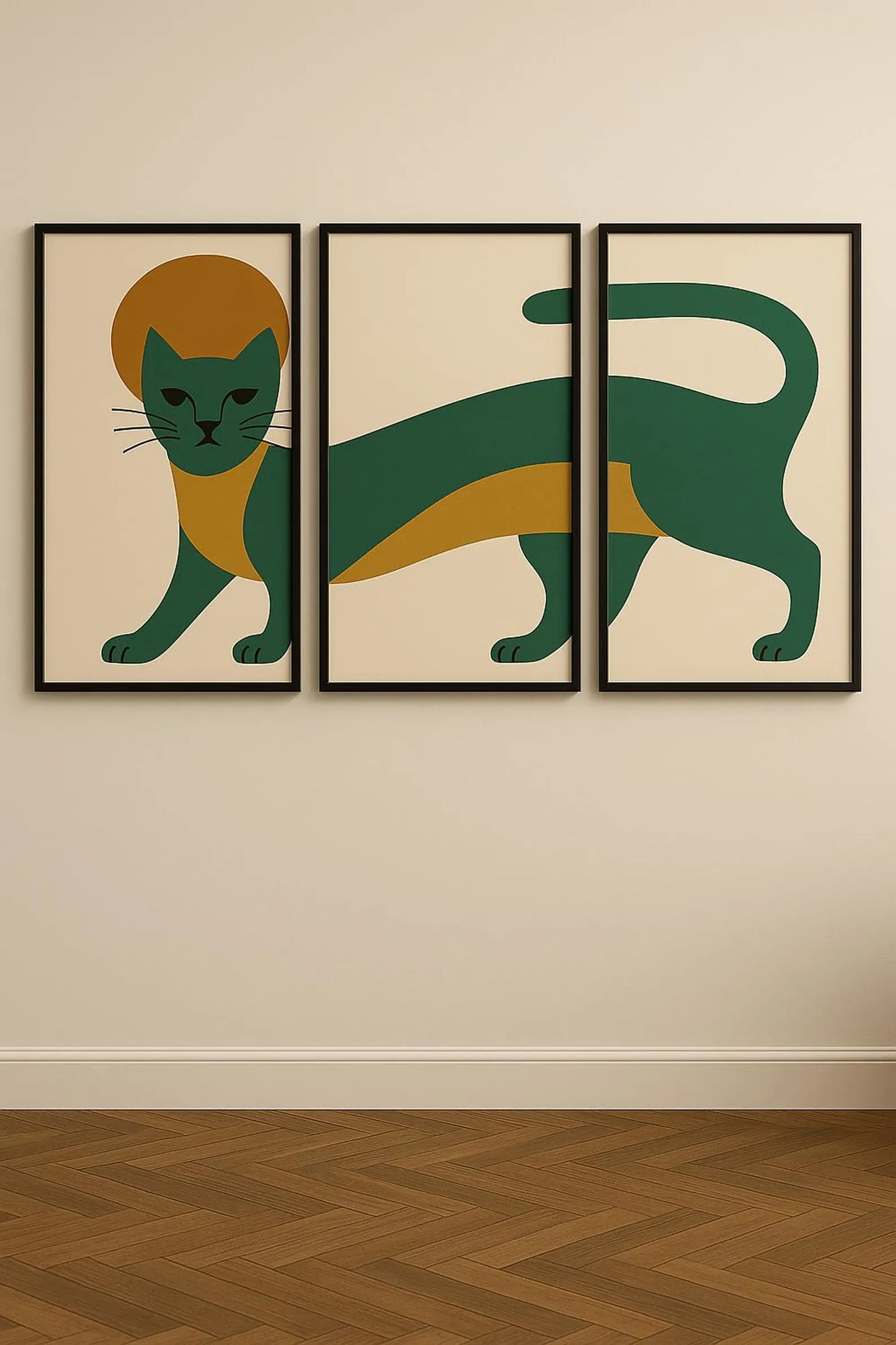 Set de 3 Gato Retro Vintage