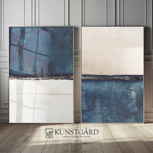 Set de 2 Abstracto Vintage Azul