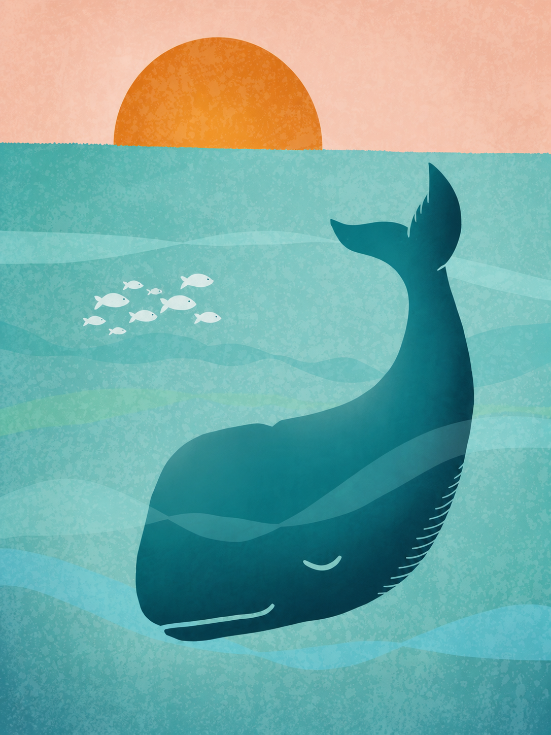 Ballena en el Mar — cuadro infantil