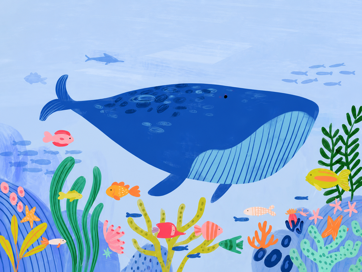 Ballena Colorida — cuadro infantil