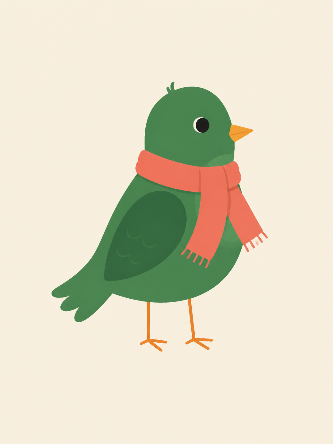 Pajarito con Bufanda — cuadro infantil