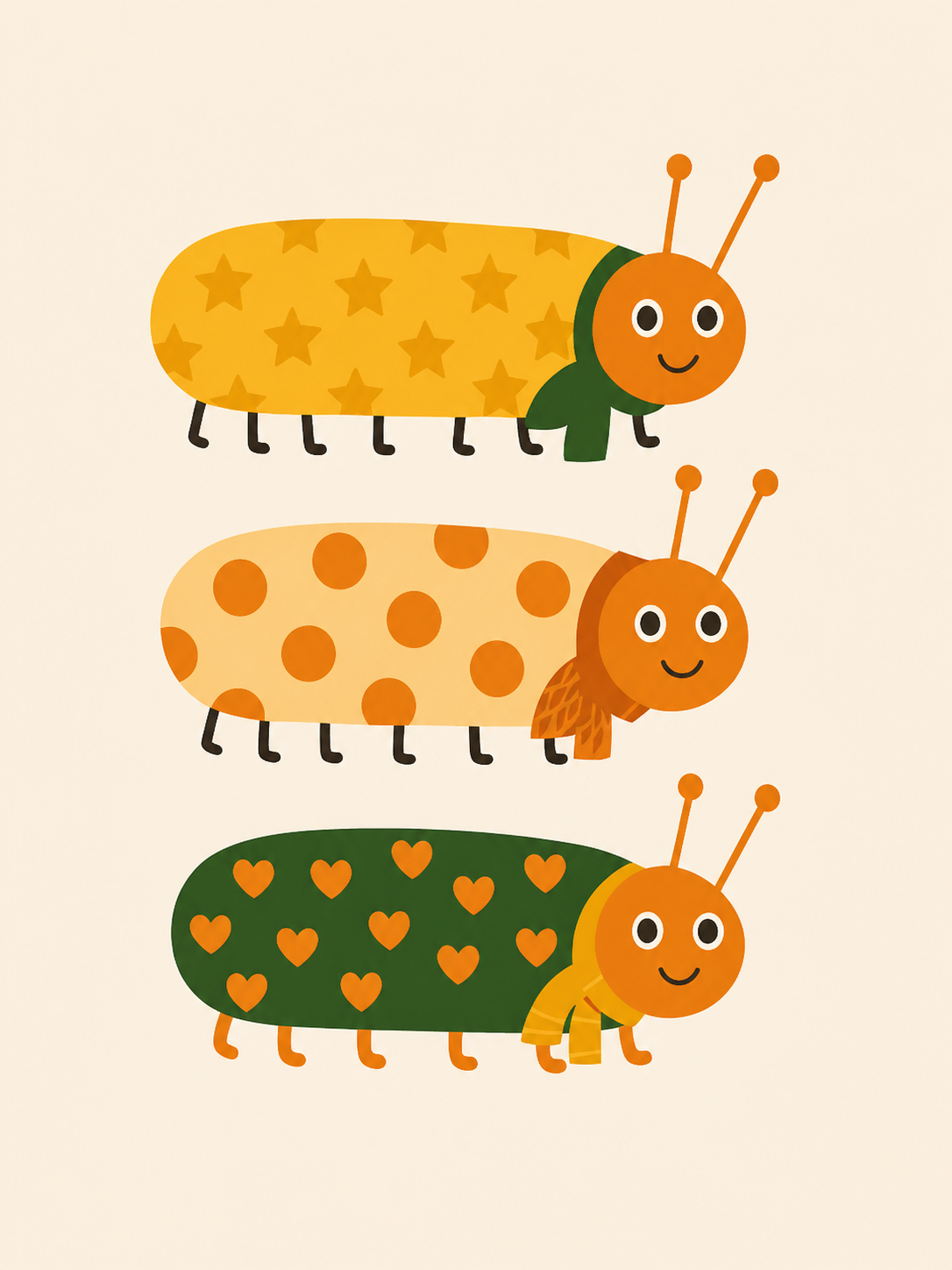 Oruga de Colores — cuadro infantil