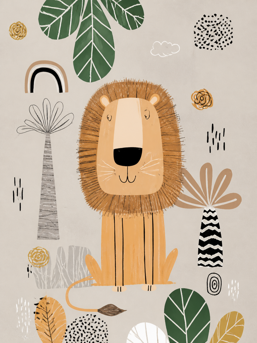 León Botánico — cuadro infantil