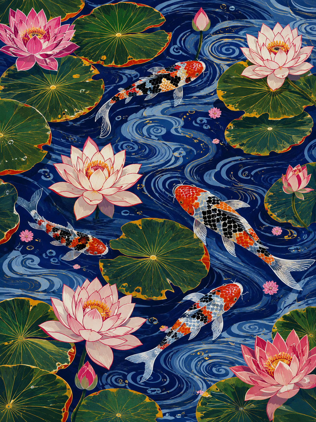 Japón — Koi y lotos