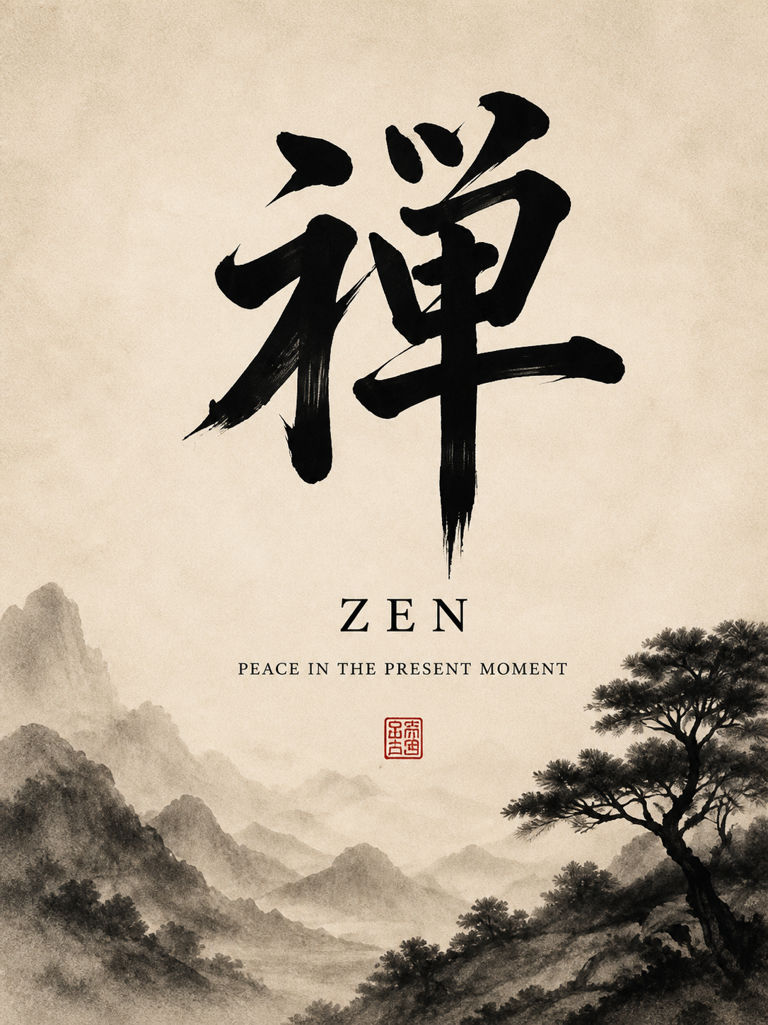 Kanji Zen Montañas