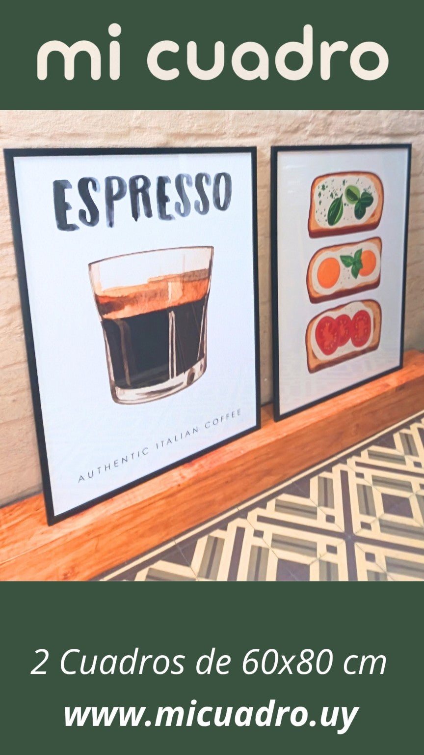 Dos cuadros de café realizados por Mi Cuadro