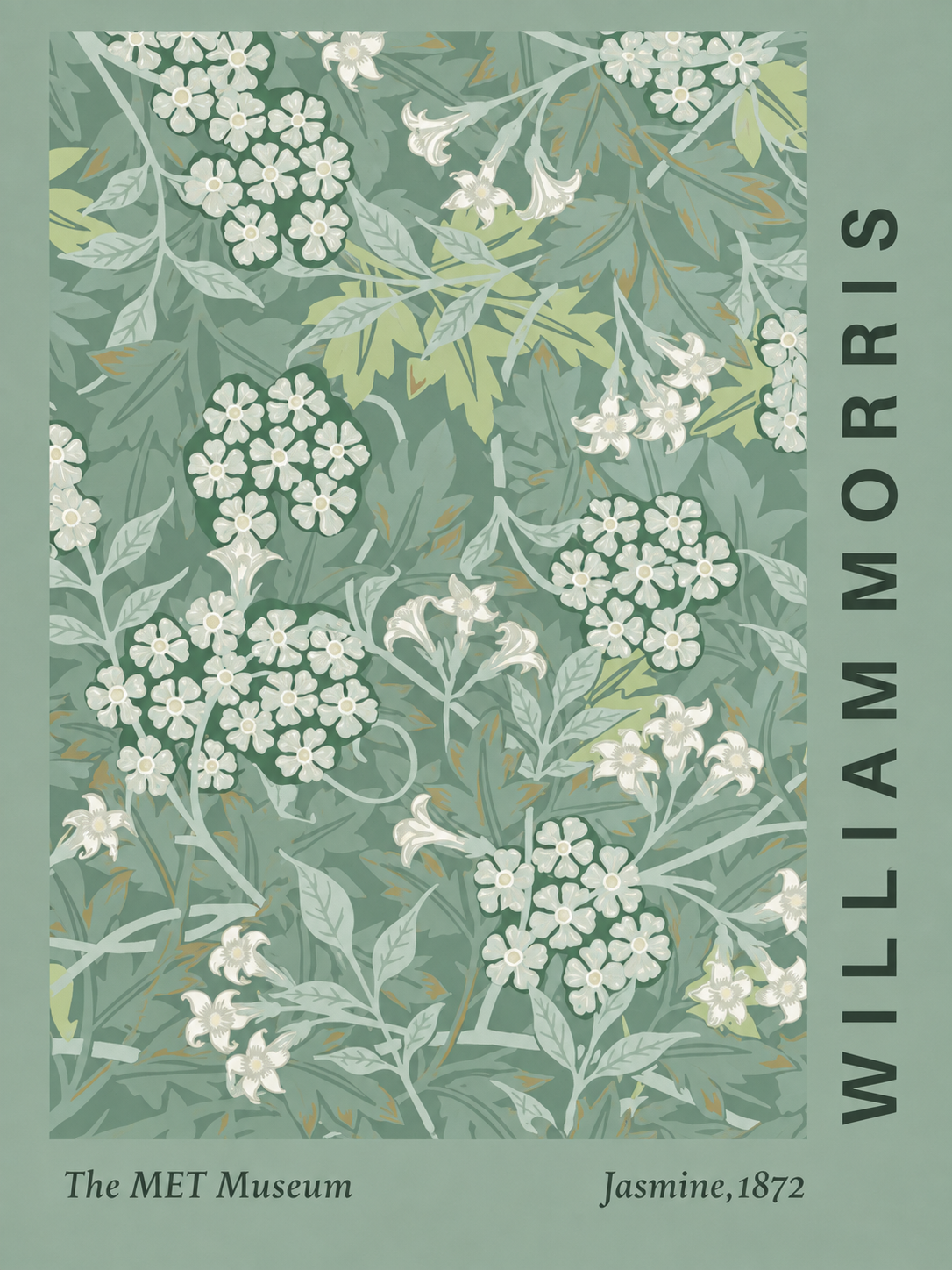 Jardín Azul Claro, lámina decorativa inspirada en William Morris