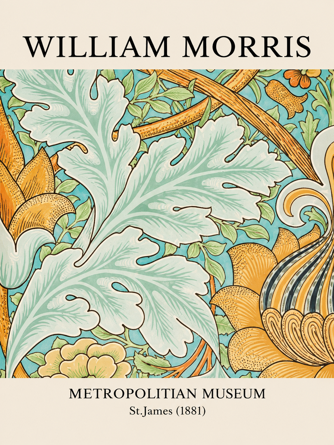 Rosas Silvestres, lámina decorativa inspirada en William Morris