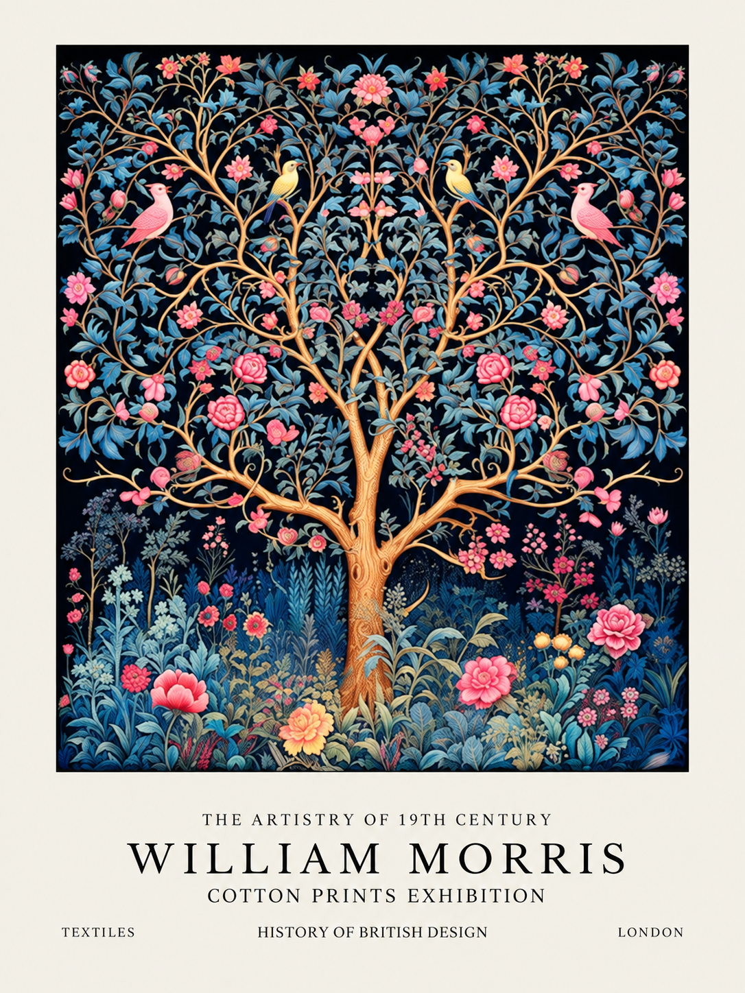 Mariposa Nocturna, lámina decorativa inspirada en William Morris