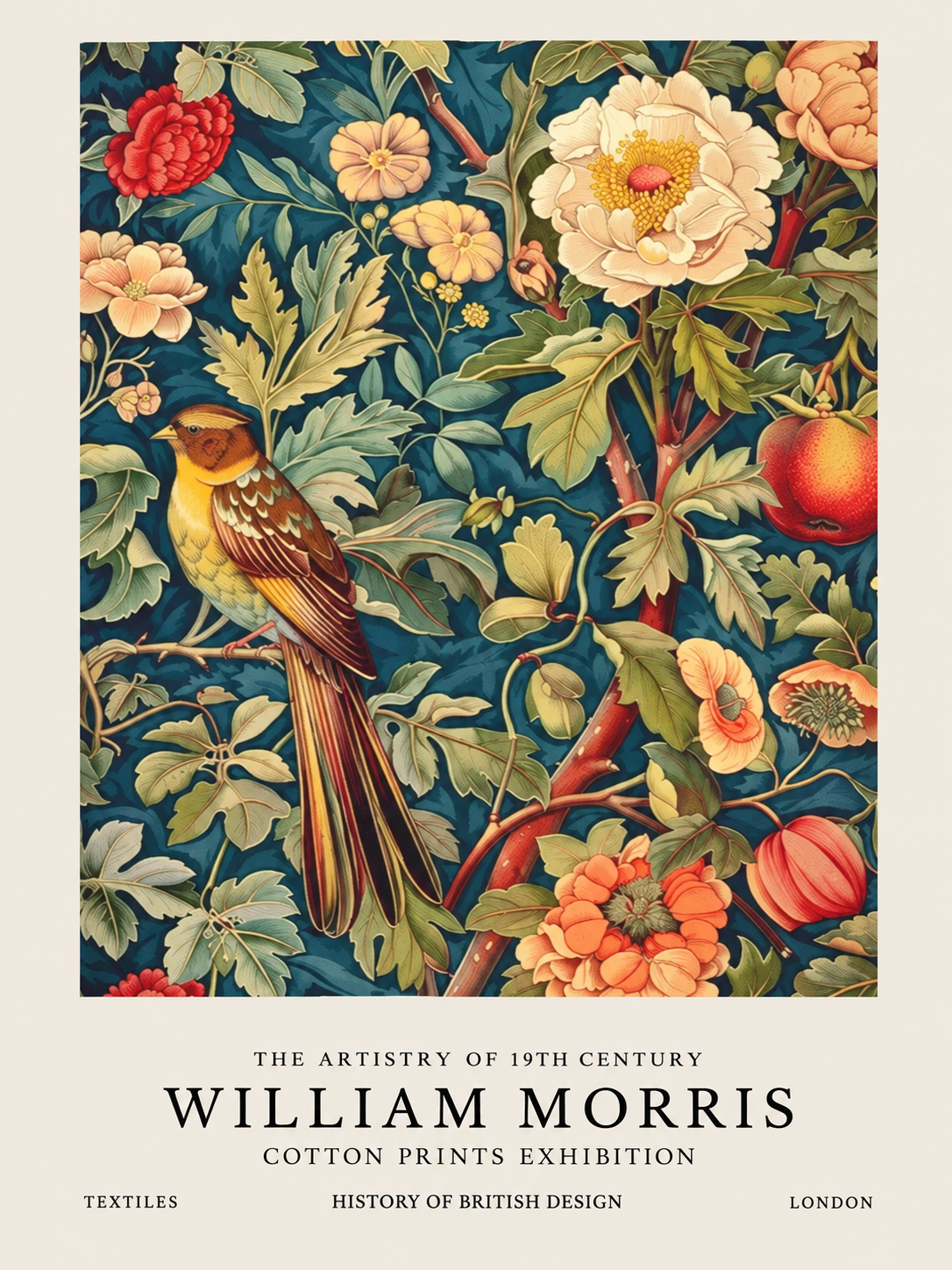 Ramo Coral, lámina decorativa inspirada en William Morris