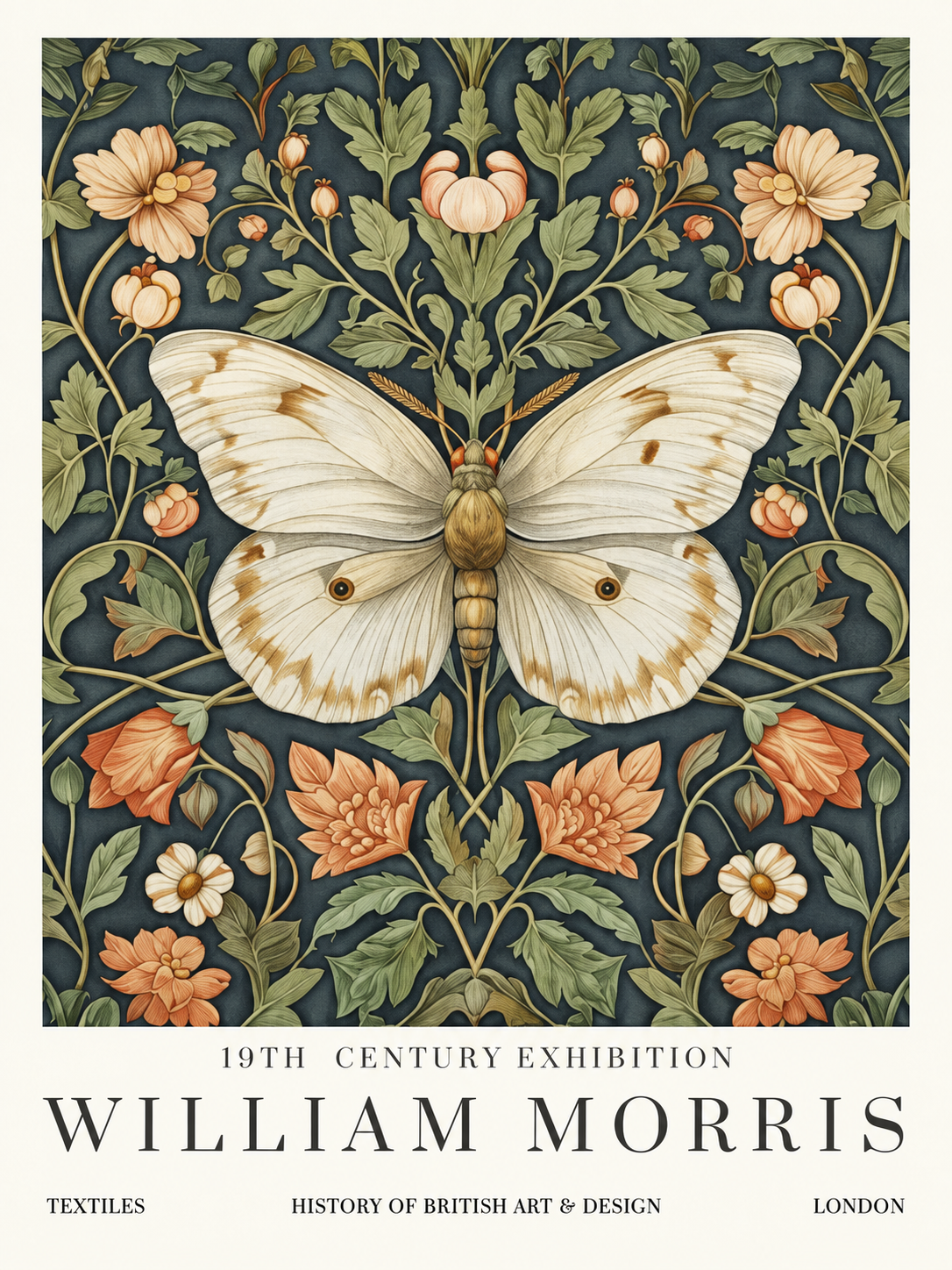 Flores de Primavera, lámina decorativa inspirada en William Morris