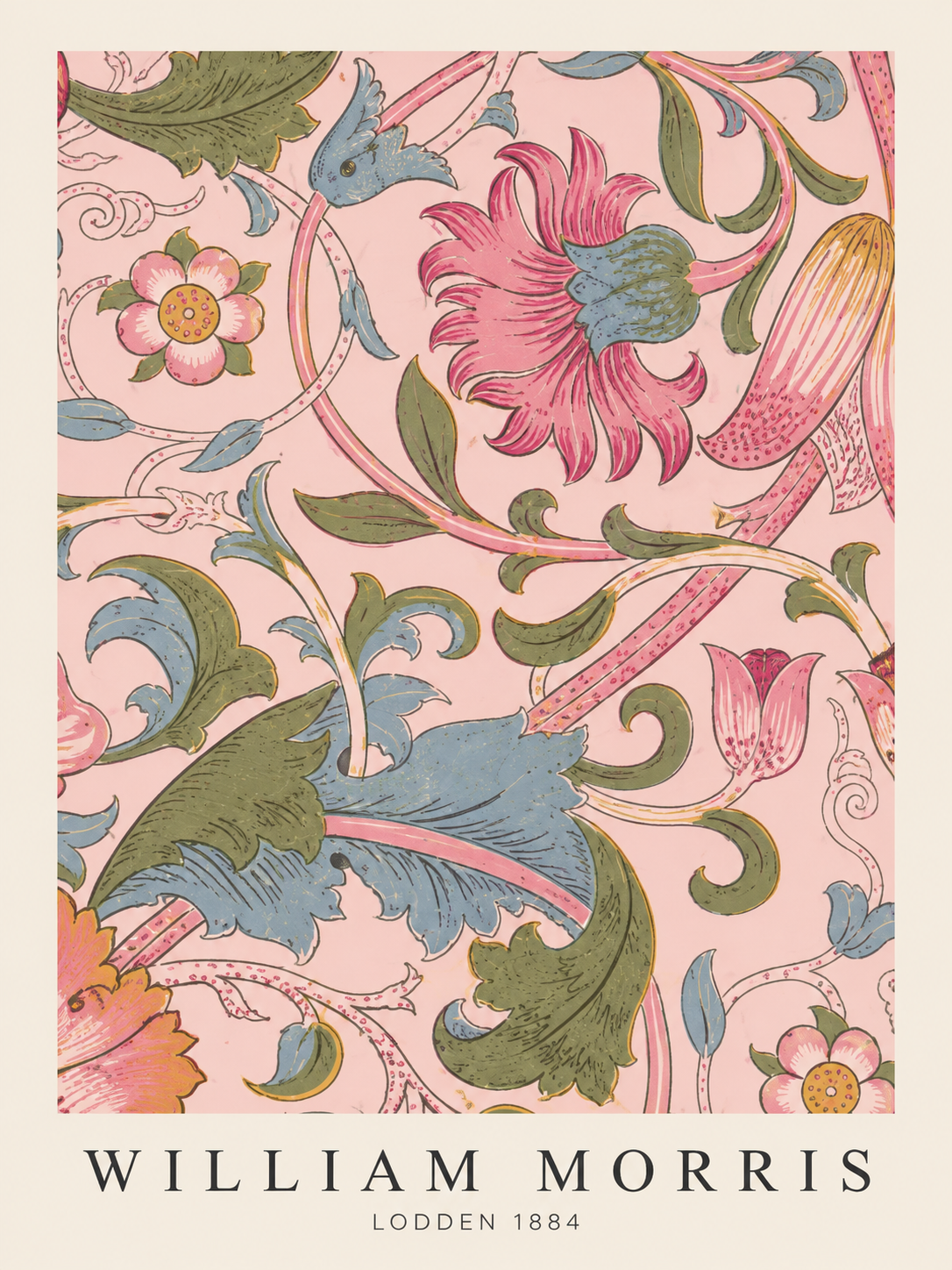 Estampa Botánica, lámina decorativa inspirada en William Morris