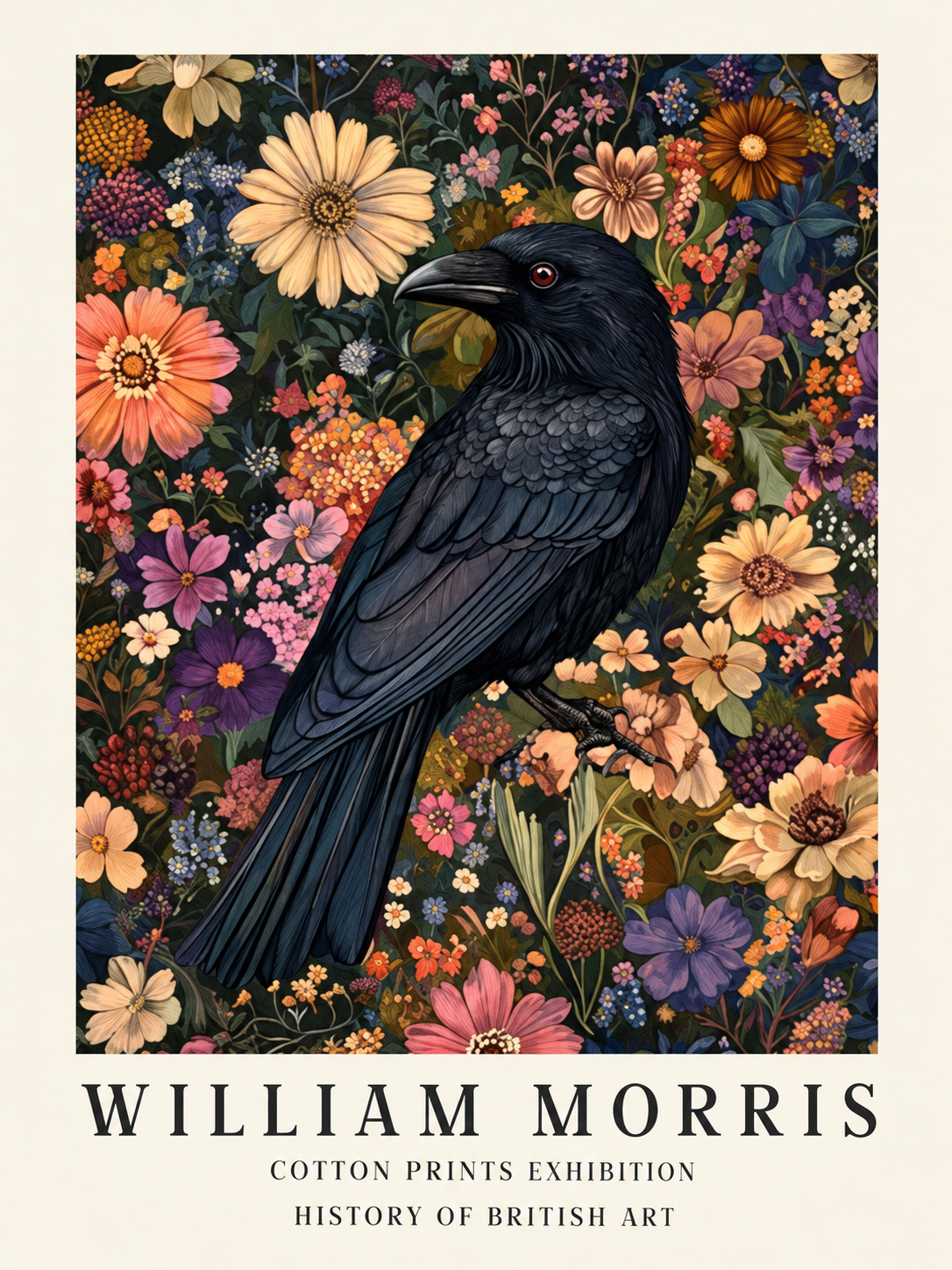 Aves del Jardín, lámina decorativa inspirada en William Morris