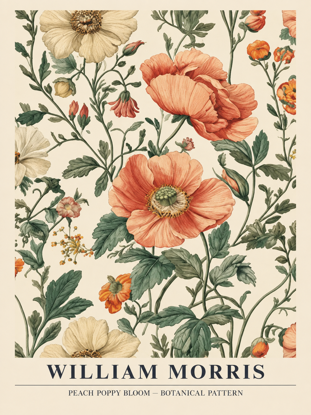 Jardín Floral, lámina decorativa inspirada en William Morris