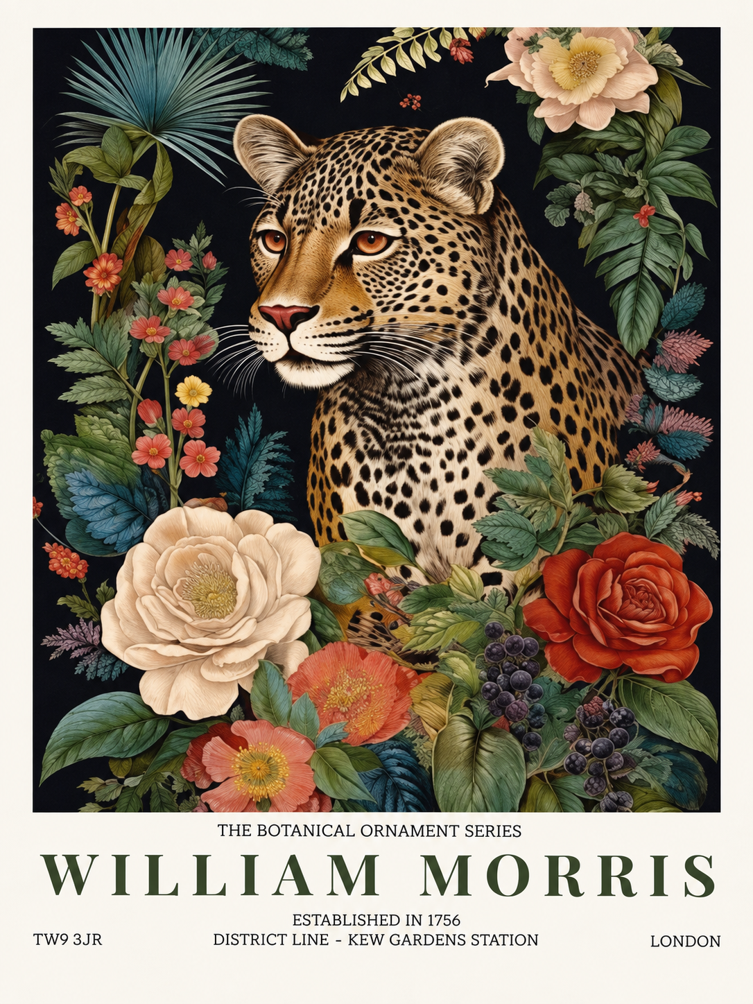 Hojas Botánicas, lámina decorativa inspirada en William Morris