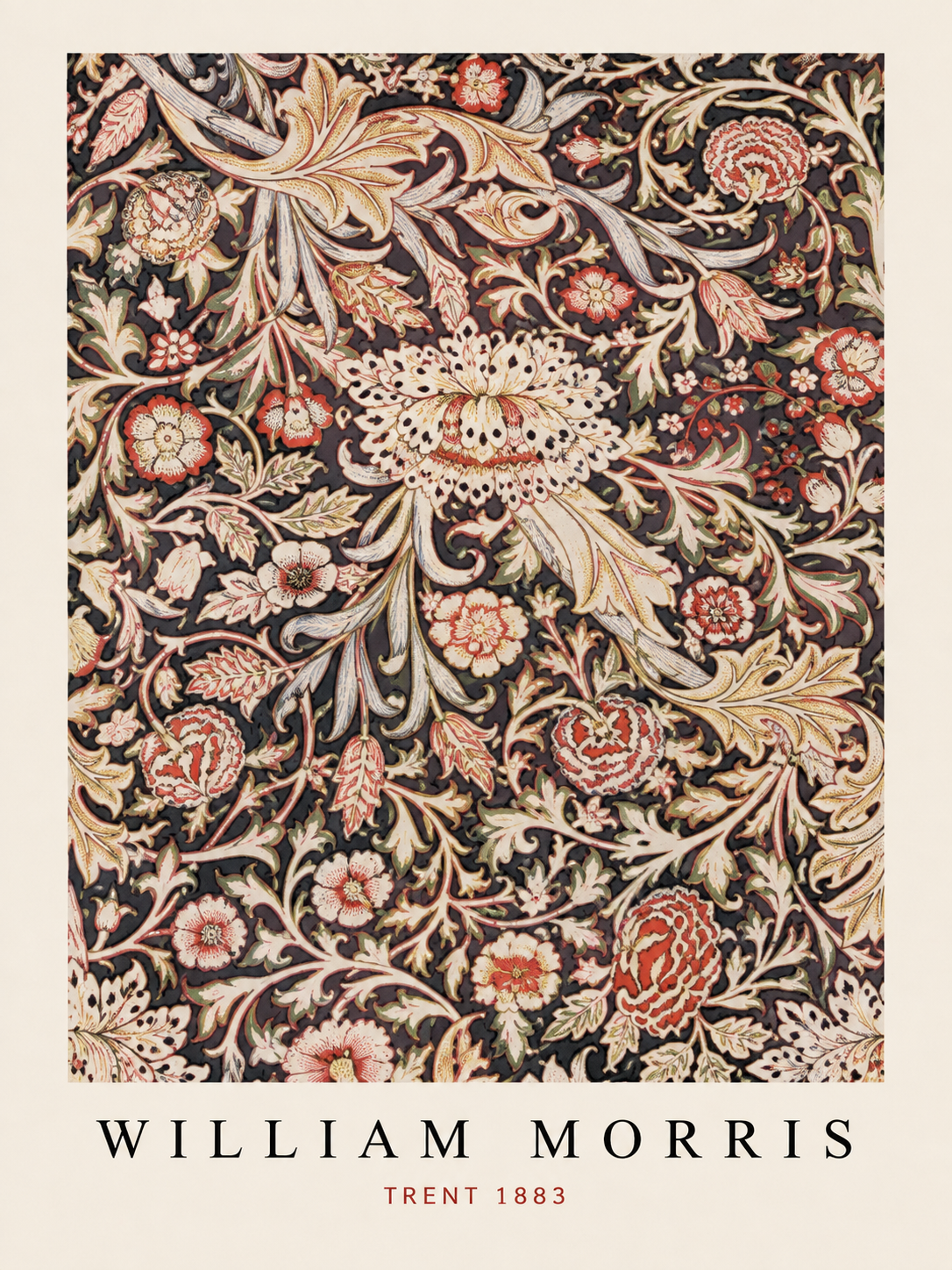 Flores Amarillas, lámina decorativa inspirada en William Morris