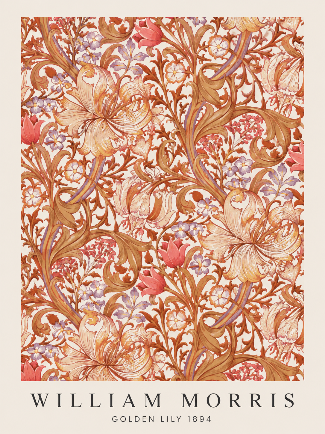 Set de 3 William Morris - Jardín naranja - panel 1