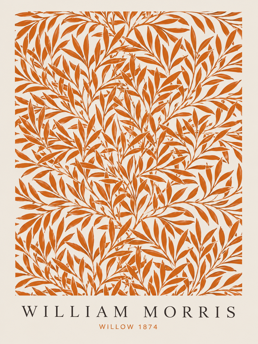 Flores Blancas y Rosas, lámina decorativa inspirada en William Morris