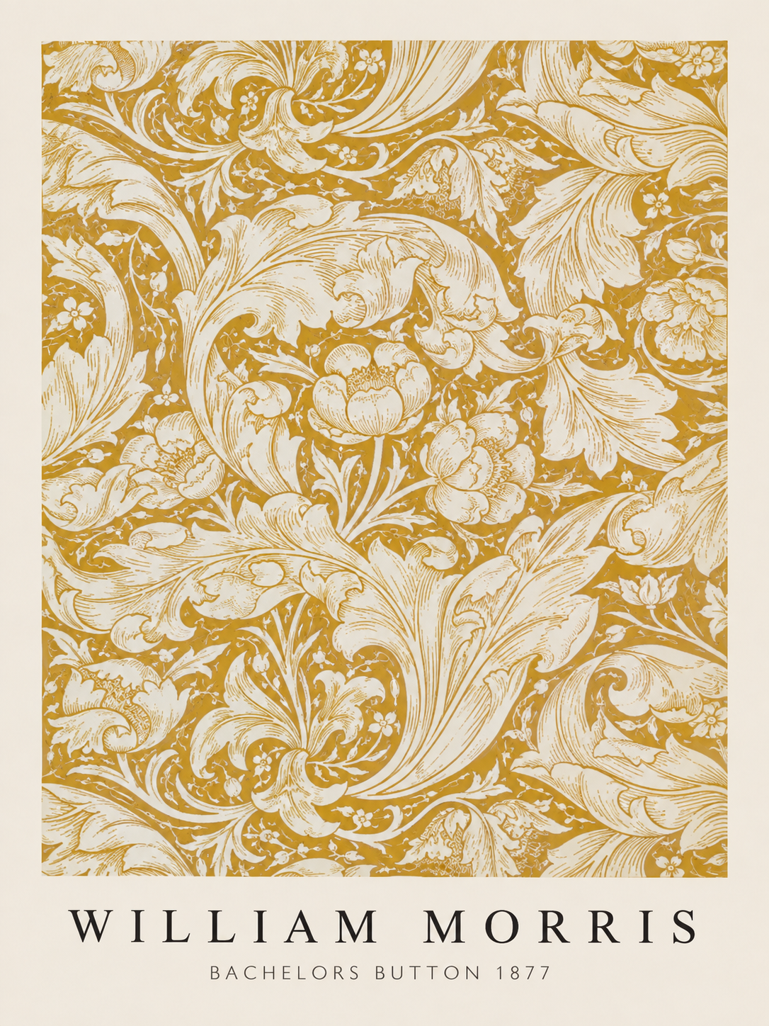 Set de 3 William Morris - Flores doradas - panel 1