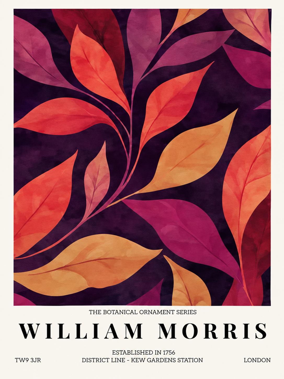 Ramas Floridas, lámina decorativa inspirada en William Morris