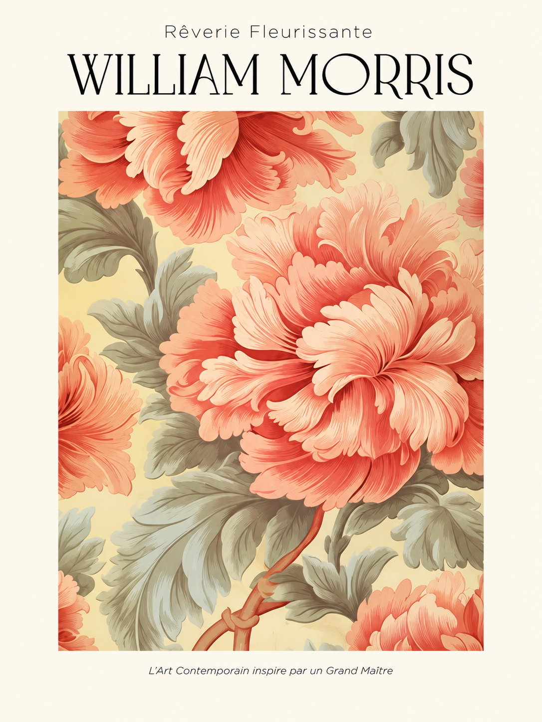 Ramo de Rosas, lámina decorativa inspirada en William Morris