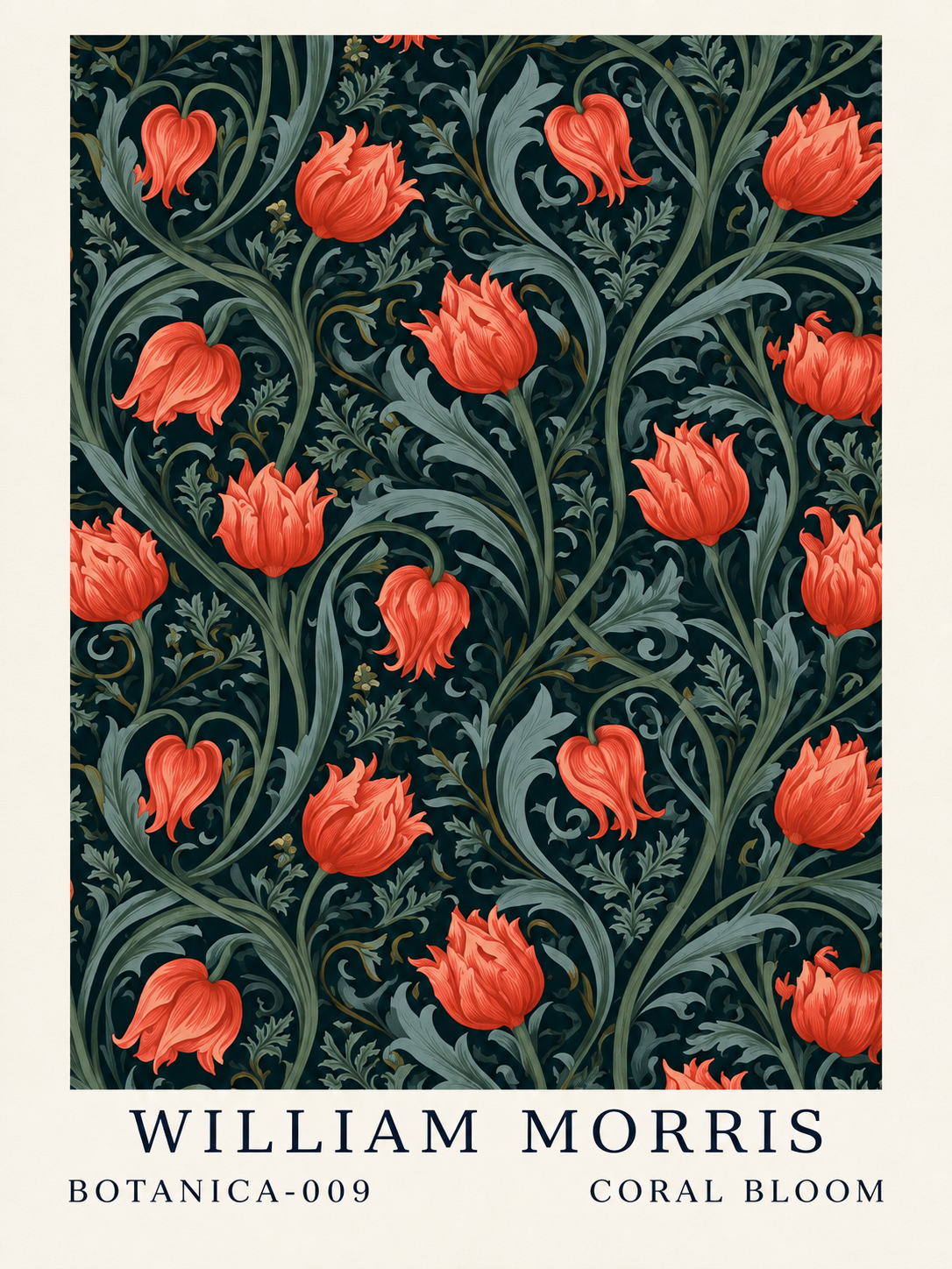 Conejo del Jardín, lámina decorativa inspirada en William Morris