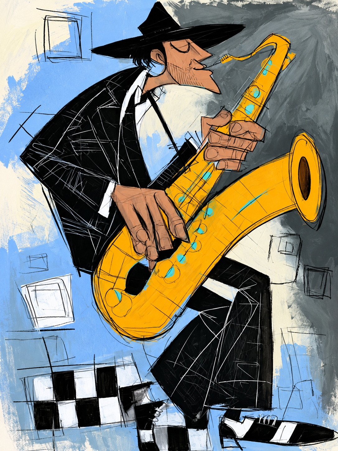 Saxophonist Illustration