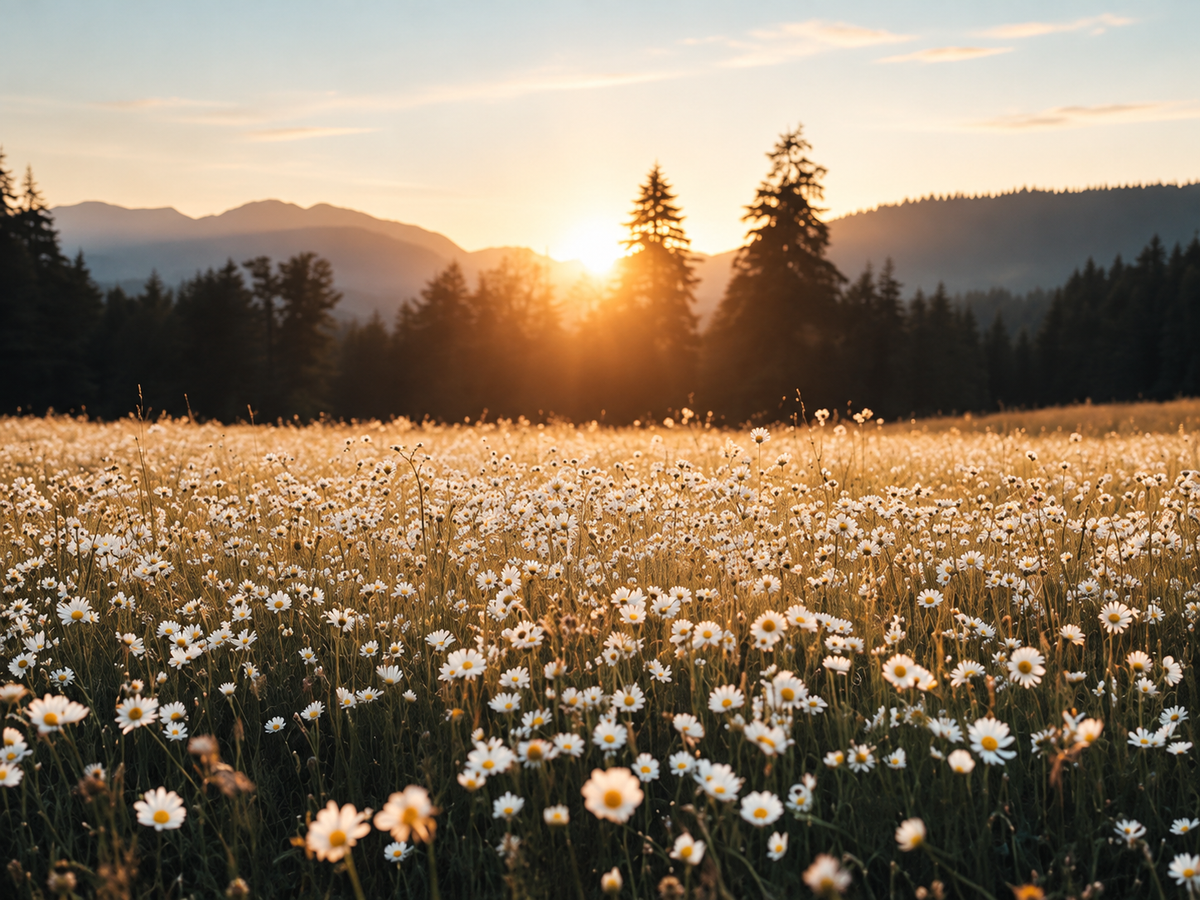 Campo de Flores al Atardecer